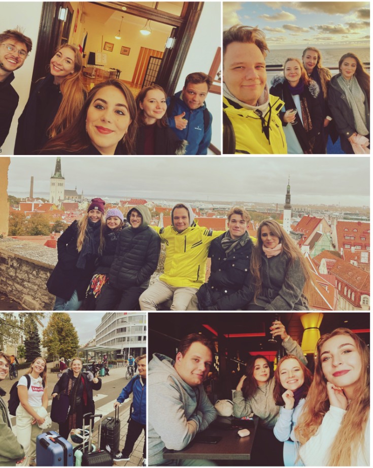 Studenci Instytutu Studiów Europejskich podczas wyjazdu w ramach programu Erasmus+ w Tallinnie, Estonia.